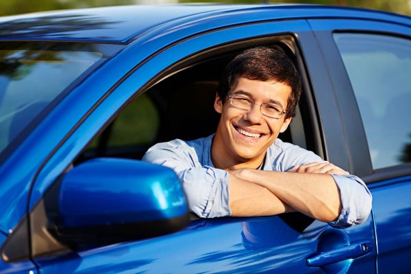 A girl behind the wheel